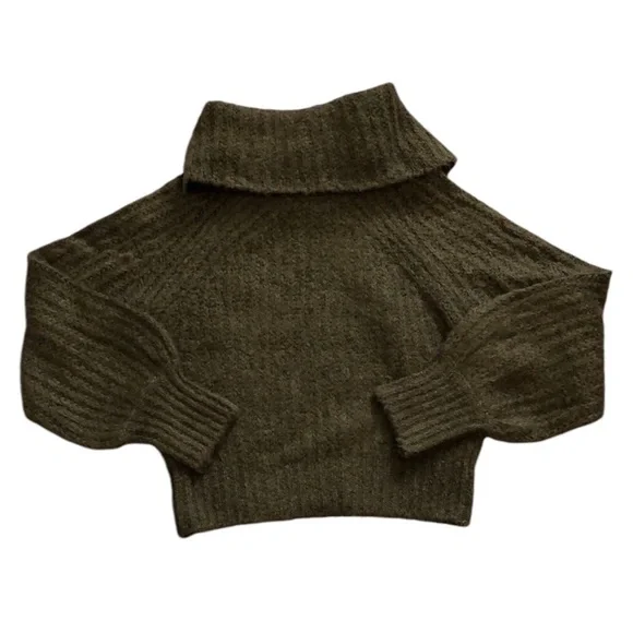 Derek Lam 10 Crosby Astra Embellished Turtleneck Sweater Sz M Olive Green Alpaca - Picture 5 of 7